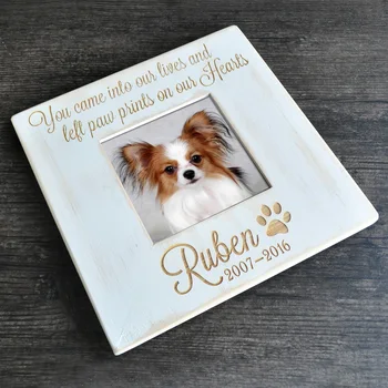 Personalizat Imagine Câine Cadru de Companie Memorial Cadru Cadou, Pentru Iubitor de Câine Cadru de Imagine cu Pawprint