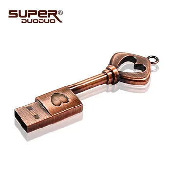 Metal heart cheie pendrive U disc în formă de inimă de cupru cheie USB flash drive 4GB 8GB 16GB 32GB 64GB pen drive cle usb transport gratuit