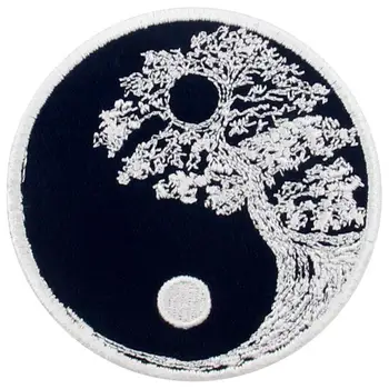 Embird patch-uri Brodate patch-uri pentru blugi Budist Zen Yin Yang Copac ceo-friendly 3D manual de fier patch-uri pentru haine patch