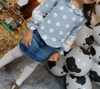 Fete Bluza 2018 Toamnă de Primăvară de Moda pentru copii Copii Îmbrăcăminte pentru Copii Baby Girl Mandarin Guler cu Maneci Lungi, Decupaj Cămașa cu Flori