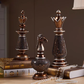 Europene De Lux Retro Rășină Internațional De Șah Figurine Meserii Mobilier Acasă Decorare Living Creatie Ornamente De Statuie