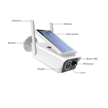 1080P Panou Solar Wireless Bullet Camera de Securitate Redus de Energie ICESEE de Supraveghere Video de Detectare a Mișcării Wifi CCTV aparat de Fotografiat IR 20M