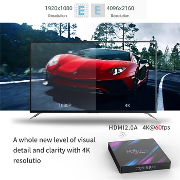 H96 MAX Smart TV Box Android 9.0 RK3318 Quad Core 2.4 G/5G Dual Wifi Set Top Box, Google Play, Youtube Media Player 4K 60fps H96Max