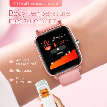 SmartWatch Pentru Femei Barbati Temperaturii Corpului Fitness Brățară Pentru Android iOS Sânge ECG PPG Monitor de Ritm Cardiac Ceasuri