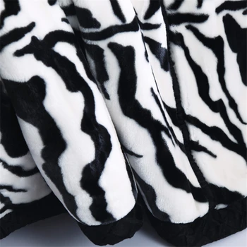 Super Moale, Cald, Pufos Raschel Nurca Pătură Animal Zebra Piele Model Imprimat Canapea Arunca Twin Queen-Size Pat Pătură Pentru Iarna