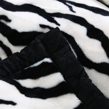 Super Moale, Cald, Pufos Raschel Nurca Pătură Animal Zebra Piele Model Imprimat Canapea Arunca Twin Queen-Size Pat Pătură Pentru Iarna