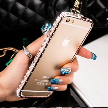 De lux Bling Diamant Bara de protecție Caz Pentru iPhone XS Max XR X 8 7 6 6S Plus Capac de Moda Sclipici Cristal Stras Șarpe Cadru Metalic