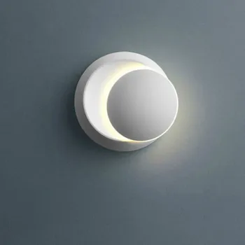 360 de grade de rotație a CONDUS Lampă de Perete reglabil patul Rotund Alb/Negru Lumini de Perete Hol Living Patul de Perete de Lumină