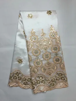 African George Dantela Indian Design Roz Pentru Nigerian Rochie De Mireasa Ful Paiete De Aur Linie Brodate Dantelă Ghipura Țesături De Mătase