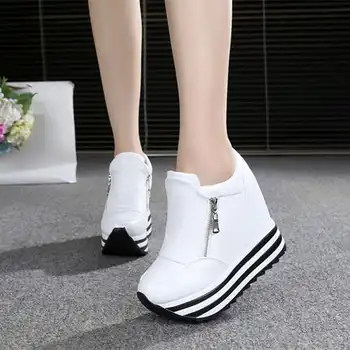 Platforma Pantofi Femei 8.5 CM Tocuri, Adidași de Primăvară PU Pantofi de Toamnă Femeie Înălțime Creșterea Pantofi de Tenis