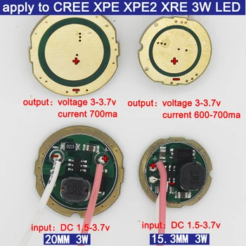 5 BUC LED-uri șofer de bord utilizat pentru 3W 5W 10W 18W 30W CREE XHP50 XHP70 XPE PUȚIN XML XPL XPG 2 Lampă de șirag de mărgele mare putere de 1,5 v 5v 12v baterie