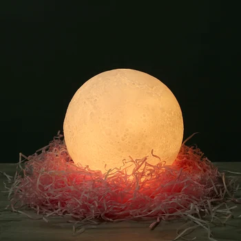 Led Lumina de Noapte Moon 3D, Lampa 16 de Culori Schimbă Lumina Atinge lava lampă Reîncărcabilă Copii de Iluminat Lampa de Noapte Decor Acasă