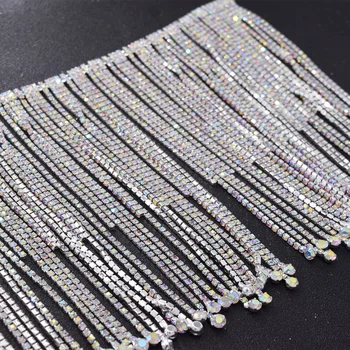 10yards lung franjuri de cristal stras aplicatiile tassel trim strass patch-uri de articole de pasmanterie, pentru rochia de mireasa imbracaminte aplicatii