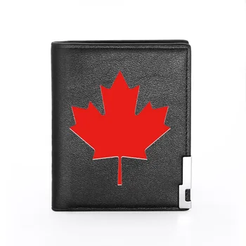 Canadian Maple Leaf Imprimare Pu Portofel Din Piele Bărbați Femei Banca Titularului Cardului De Credit Scurt Pungă De Sex Masculin Standard Portofele