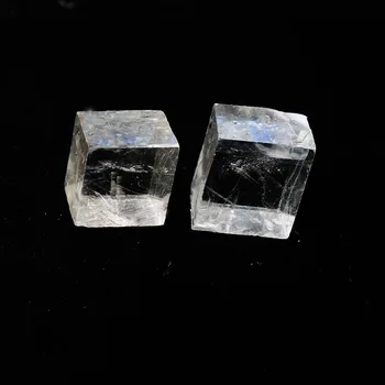 2 buc clar Naturale pătrat pietre de calcit Islanda spar Cristal de Cuarț Piatră de Energie Piatră Minerale-Specimen de vindecare