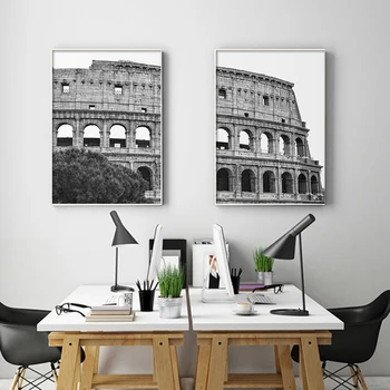 Negru și Alb, Italia, Coliseum Postere Roma Antică Monument Colosseo Arta de Perete Pictura Imagini Clasice de Decorare Camera de zi