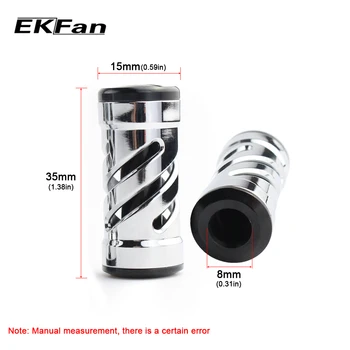 EKFan 2pc Aliaj de Aluminiu Tambur de Pescuit Mâner de Argint Lungime 35mm Pentru Bait Casting Pescuit Tambur piese Accesorii