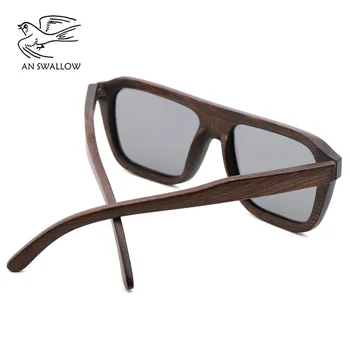 Noua Moda Retro Trend Transfrontaliere Pătrat de Bambus Maro Bărbați ochelari de Soare de Bambus, Lemn de Ochelari din Lemn Polarizat ochelari de Soare UV400