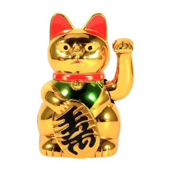 Chineză Cat Noroc Mari De Aur Maneki Neko Flutura Mana Laba De Avere Prosperitate Primitoare Noroc Fluturând Cat Cadou De Ziua Decor