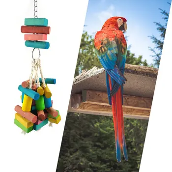 Lemn Natural De Jucării Creative Papagal Musca Jucărie De Păsări Papagal De Jucarie Portabil Pasăre Consumabile Pentru Animale De Companie Colivie Accesorii