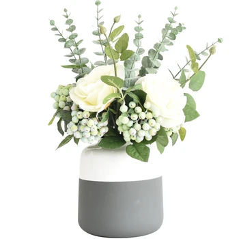 1 buc Multicolor Vaza Ceramica Gri și Alb Porțelan Vaze de Flori Decor Acasă Apă de Plantare Container