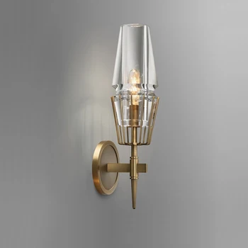 Post modern sticlă umbra lumina de perete bronz tranșee de perete noptiera de iluminat loft lampă de perete scara lampă de colț nordic montate lămpi
