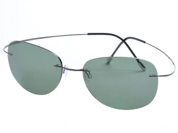 DEDING Mens fără ramă de titan ochelari de Soare polarizat Lentile Mari Super-Ușoară, Ochelari de Soare Mirroed Protectie Uv ochelari DD1357