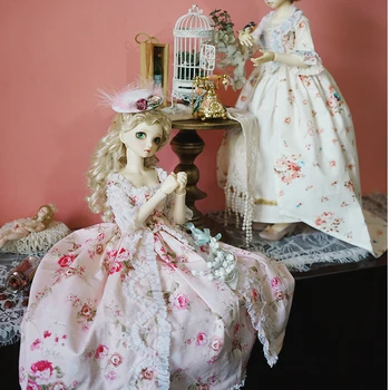 BJD rochie roz papusa rochie lunga +hat + rochie suport + sosete pentru 1/6 1/4 1/3 BJD Gigant Baby doll accesorii un costum de haine BJD