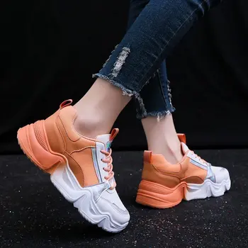 YRRFUOT Moda Casual Pantofi pentru Femei de Toate-meci în aer liber Femeie Adidas 2020 Primavara/Toamna Noua Platforma Adidasi Femei Indesata Pantofi