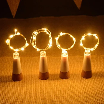 Șir led Sticla de Vin cu dop de Plută 20 LED Sticla Lumini Baterie de Plută pentru Petrecerea de Nunta, de Crăciun, Halloween Bar Decor Alb Cald