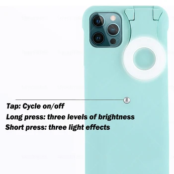 Led Selfie Inel Umple de Lumină Acoperă Pentru iPhone 12 Pro Max Inel de Lumina Caz Pentru Apple iPhone 12 Cu Flash de Lumina Pentru Fotografii de Frumusete