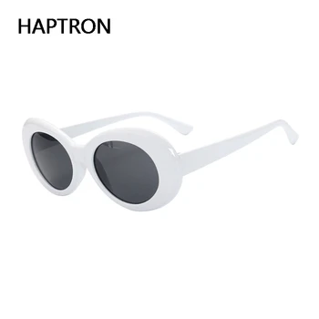 Haptron Kurt Cobai stil Oval UV400 ochelari de Soare Femei Vintage retro Cadru rotund alb barbati ochelari de Soare roșu Hip Hop Clar ochelari