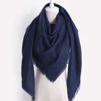 Brand de lux pentru Femei de Iarnă Eșarfă de Cașmir Mare Pătură Eșarfă Folie de Lână Lung Șaluri, Eșarfe Femei Cald Solid de Culoare Eșarfă Hijab