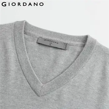 Giordano Pulovere Barbati V Gât Pulover Solid 12 Ac De Tricotat Cotton Fit Casual Chompas Hombre Para 01050801