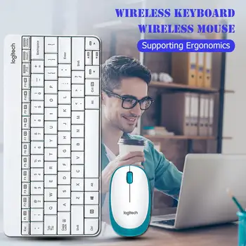 Logitech MK245 USB Nano Tastatura Mini Wireless 1000DPI Ergonomic Mouse-ul Combo-uri Multimedia cu taste funcționale pentru uz Casnic Joc