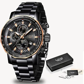 Moda Barbati Ceasuri LIGE de Lux din Oțel Inoxidabil Impermeabil Cuarț Ceas Barbati Brand de Top Afaceri Cronograf Relogio Masculino