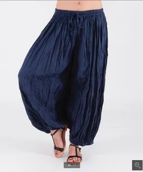 Femeile Dans Pantaloni Elastic Talie Mare Largi de Bumbac Harem Pantaloni Plus Dimensiune S-5XL