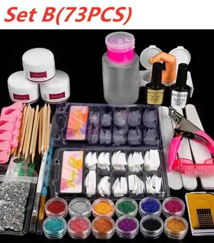 2020 12 Culori de Unghii Sclipici Praf Acrilic Nail Art Kit Manichiura Set Decor Acril Perie Stilou Nail Art Tool Kit pentru Incepatori
