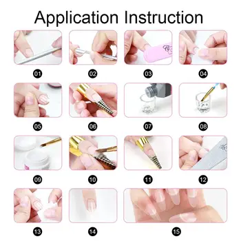 2020 12 Culori de Unghii Sclipici Praf Acrilic Nail Art Kit Manichiura Set Decor Acril Perie Stilou Nail Art Tool Kit pentru Incepatori