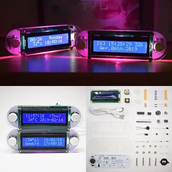 Lumina lumânărilor Efect LCD1602 Vibrație Ceas DIY Kit Electronic de Învățare, Seturi Cadou