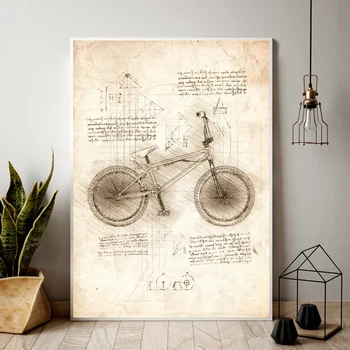 Bicicleta BMX desene de proiectare Panza de Artă Poster Acasă Decor de Perete (Fara Rama)