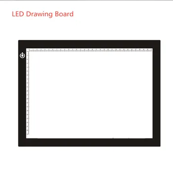 A4 USB LED Placa de Desen 5mm Slim Pictura Scris Pad Reglabil Iluminate Contur de Casetă de Lumină Desen Pad Masă Cu Scară