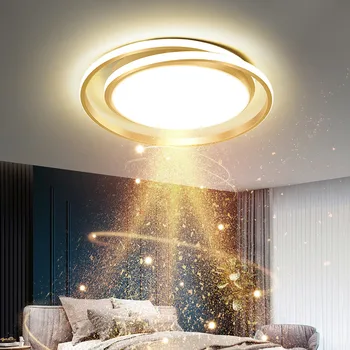 Modern Rotund LED Lustre pentru Dormitor Living Bucatarie Lumini Studiu de Aur Lampă de Plafon Decor Acasă Luminaria