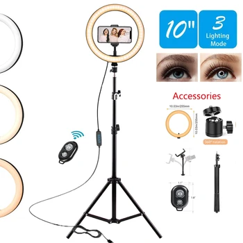 10in/26cm CONDUS Selfie Inel de Lumina WithTripod Estompat Inel Lampa Video de Camera de Telefon de Lumină Ringlight Pentru Foto, Video Live