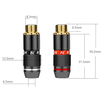 10buc/5Pair de Înaltă Calitate, RCA Conector placat cu Aur RCA Mufă Soclu Jack audio adapter black&red în 1pair mufa pentru difuzor