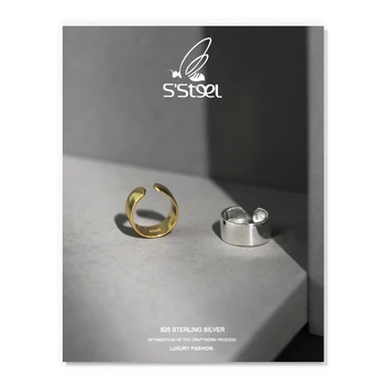 S ' STEEL Geometrice Clip Cercei Pentru Femei Argint 925, Cercei la Modă Minimalist Aur Cercei Pendientes Plata Bijuterii