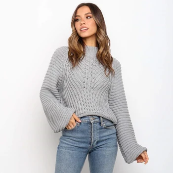 2020 femei de moda Tricot pulovere pentru toamna iarna moda moale gros cald femeie pulover de înaltă calitate vrac solid de culoare uza