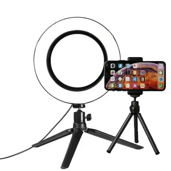 6 inch Selfie Inel Lampă de Masă Lumină Video de Fotografie Machiaj de Iluminat cu mini Trepied Telefon Clip pentru Machiaj Video de pe Youtube