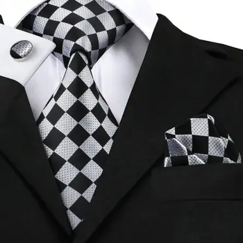 SN-1441 Noi Carouri Clasic Cravată pentru Bărbați Mătase Neagră Cravată Gât Batista Butoni Set de Moda Hi-Cravată pentru Bărbați Afaceri Petrecerea de Nunta