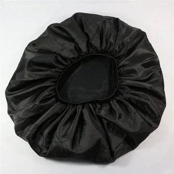 Imixlot Simplu Culoare Negru De Îngrijire A Părului Lung Femei La Modă Satin Capota Capac Somn De Noapte Pălărie De Mătase Capac Folie Cap